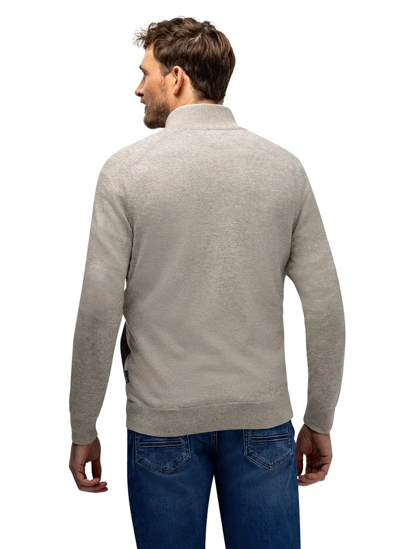 vest State of Art beige gemeleerd 100% katoen normale fit