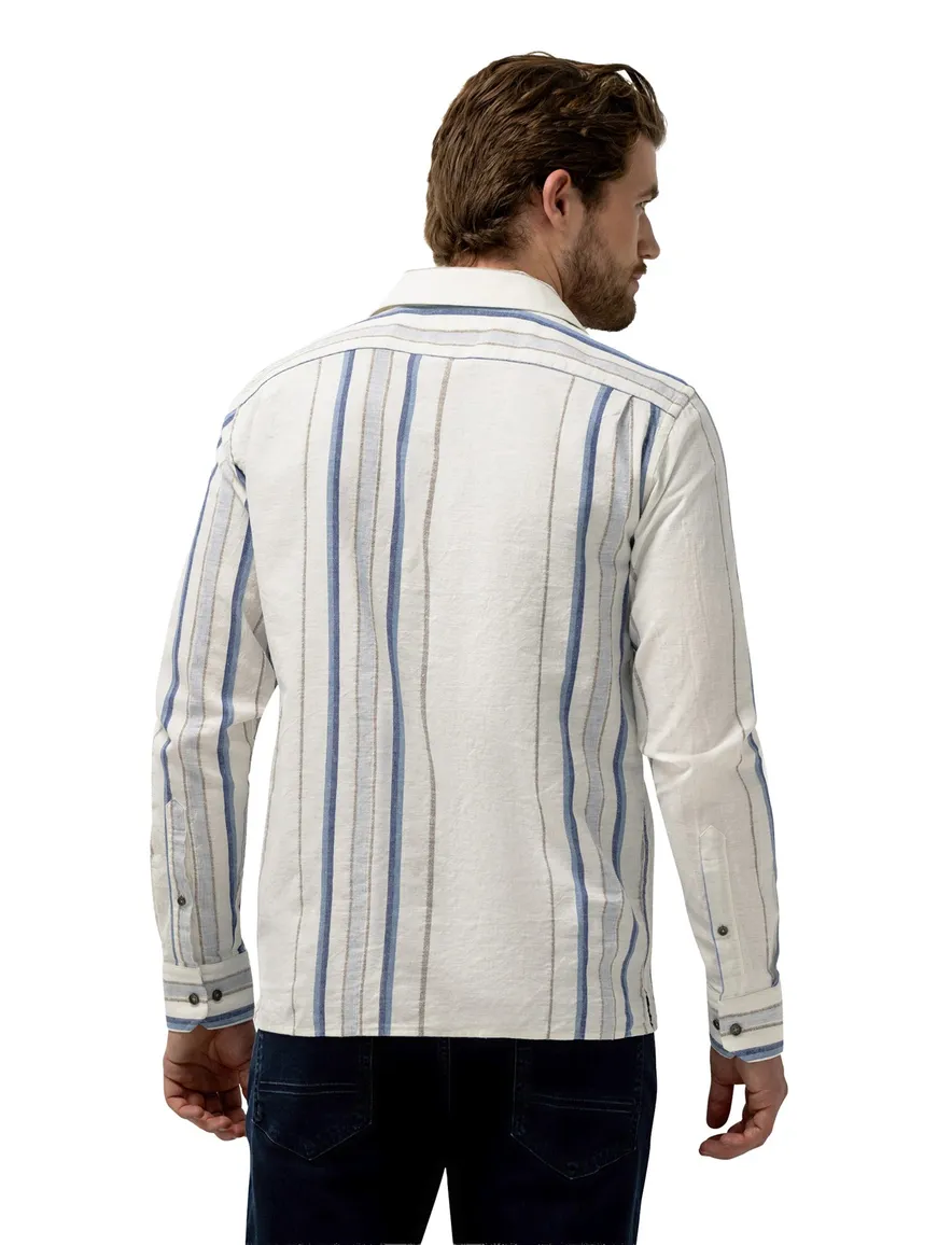 State of Art overhemd wit blauw