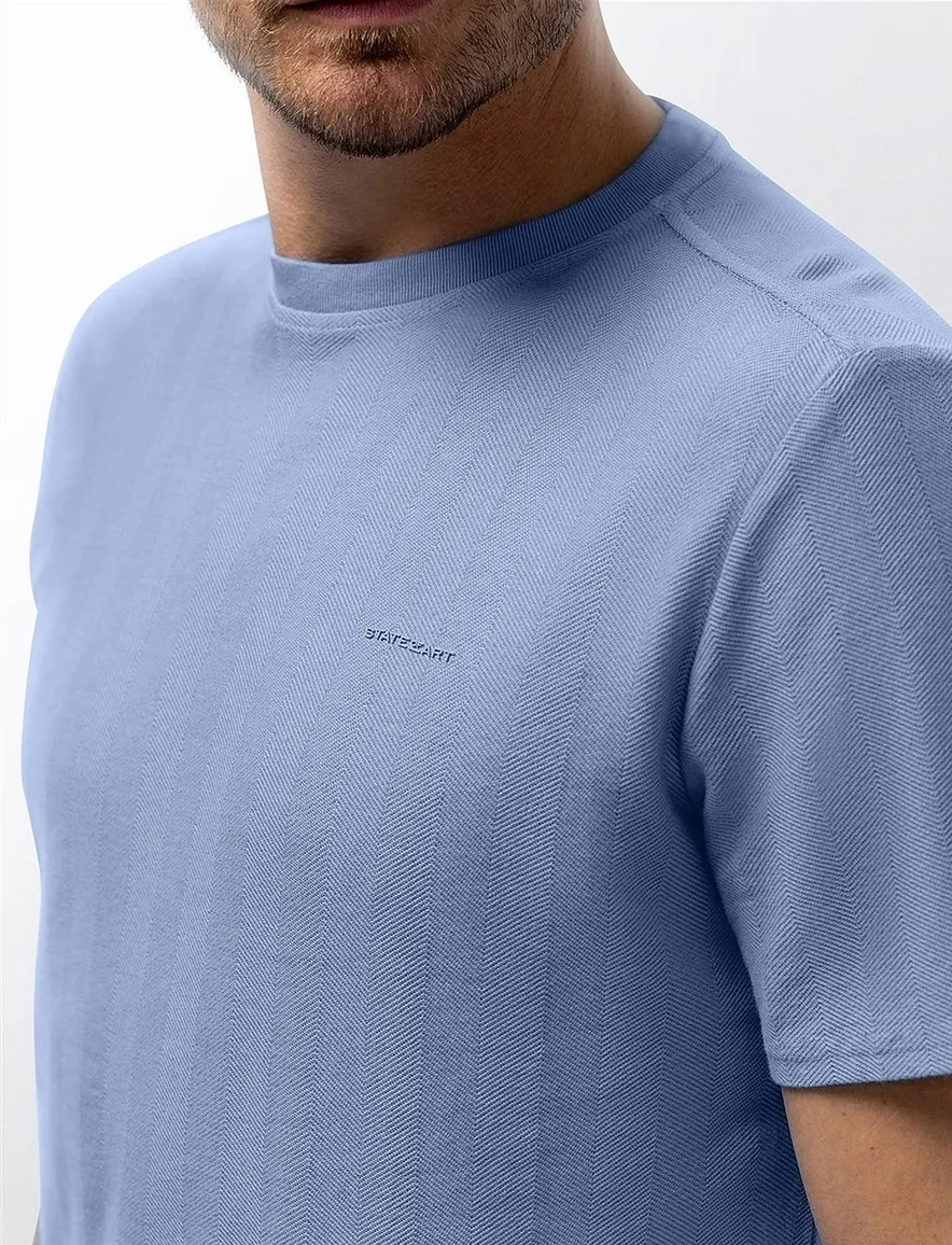 State of Art T-shirts blauw strepen textuur