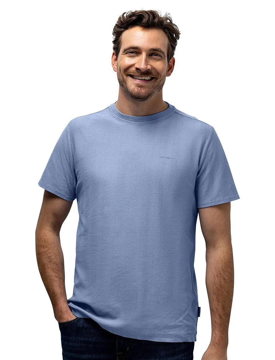 State of Art T-shirts blauw strepen textuur