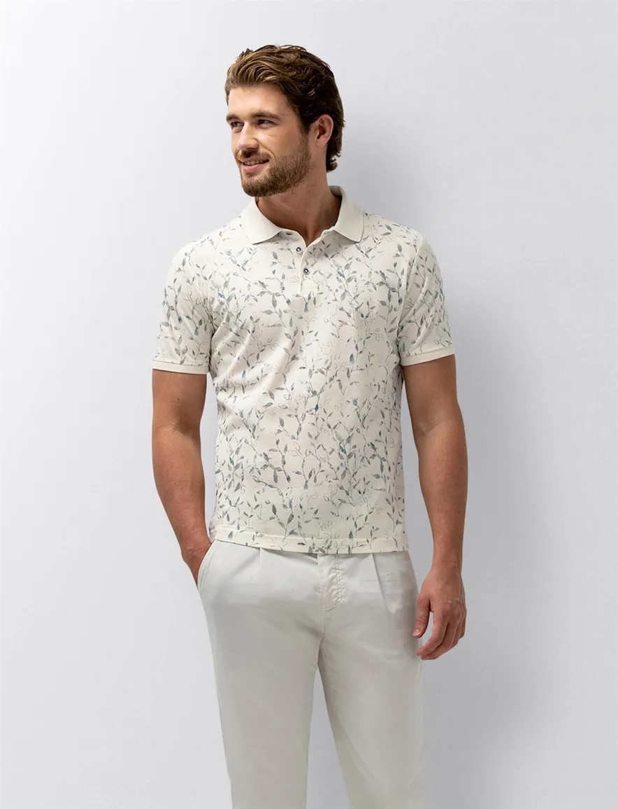 State of Art poloshirt creme print