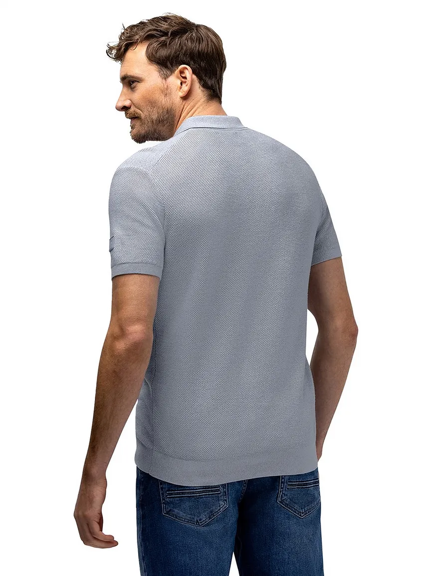 State of Art polo blauw jersey Regular Fit