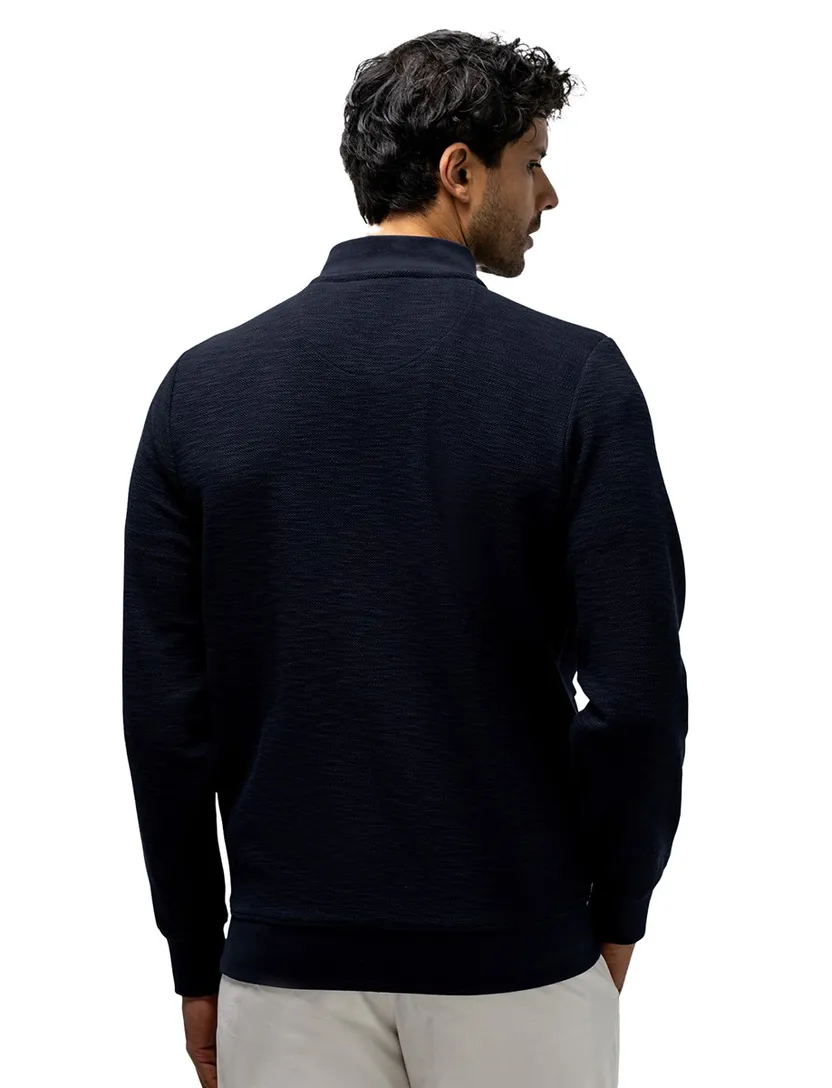 Vest donkerblauw State of Art regular fit gemêleerd