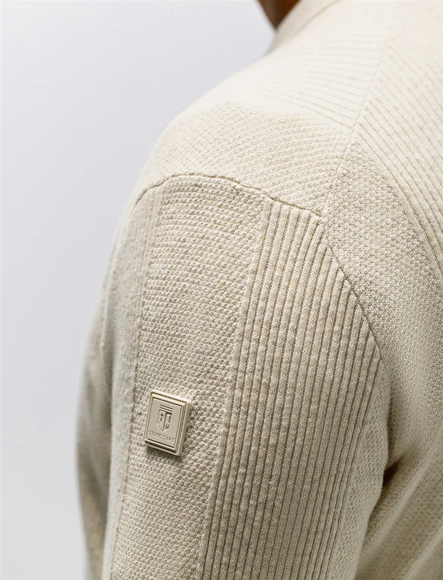 Beige half zip trui State of Art