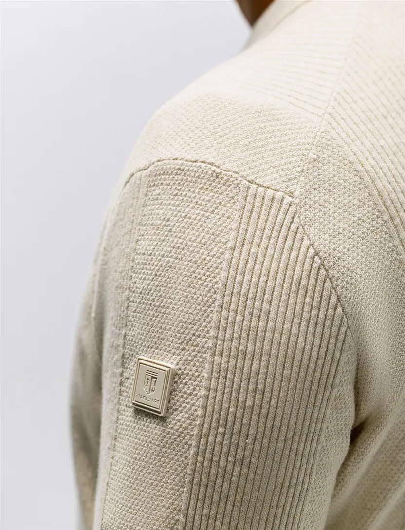 Trui State of Art half zip beige