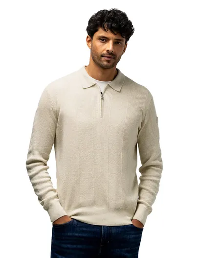 State of Art Beige half zip trui State of Art