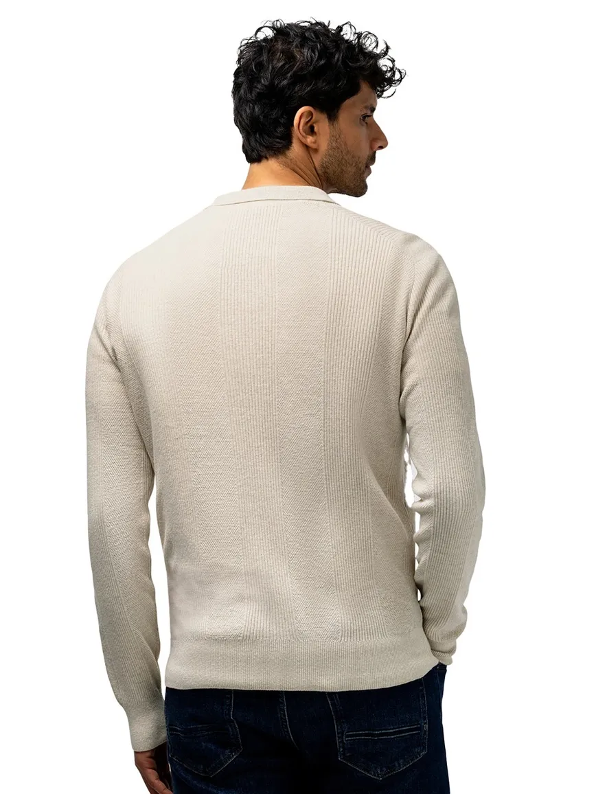 Beige half zip trui State of Art
