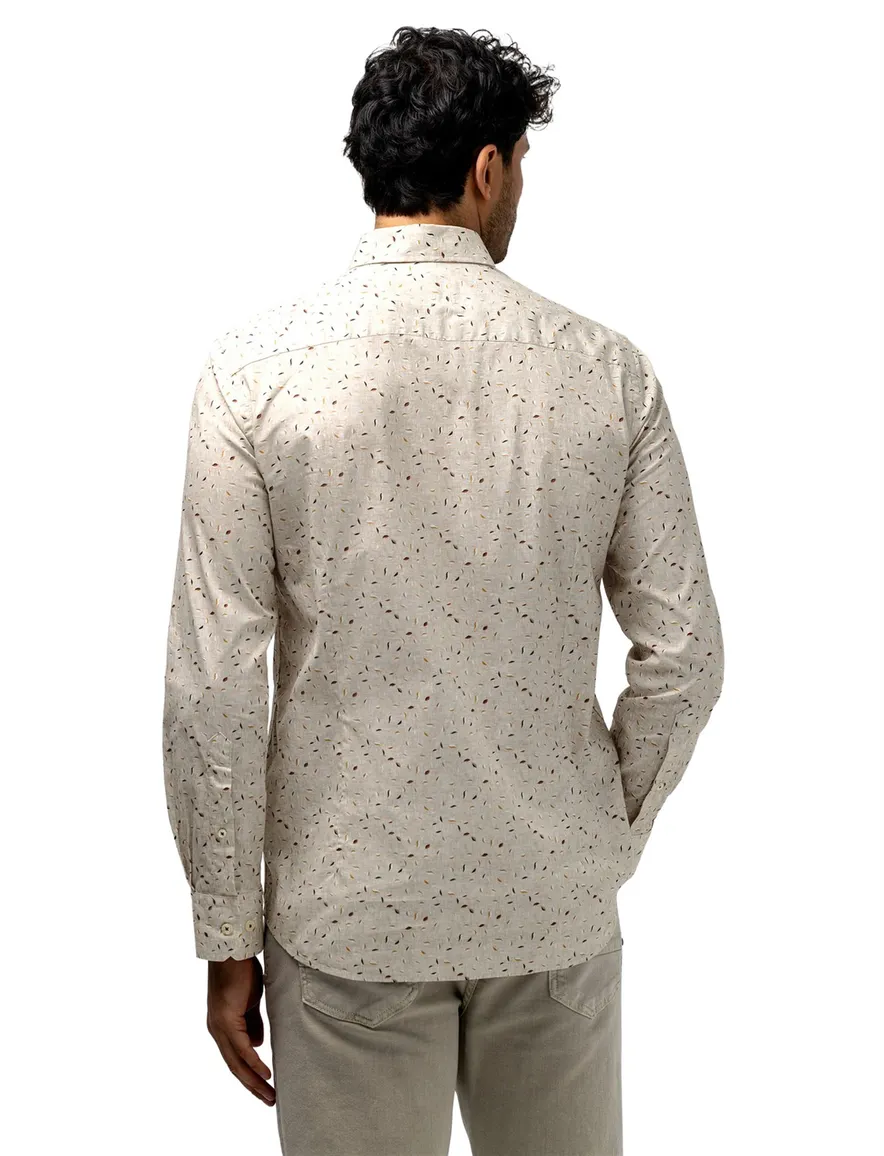 State of Art geprint overhemd beige
