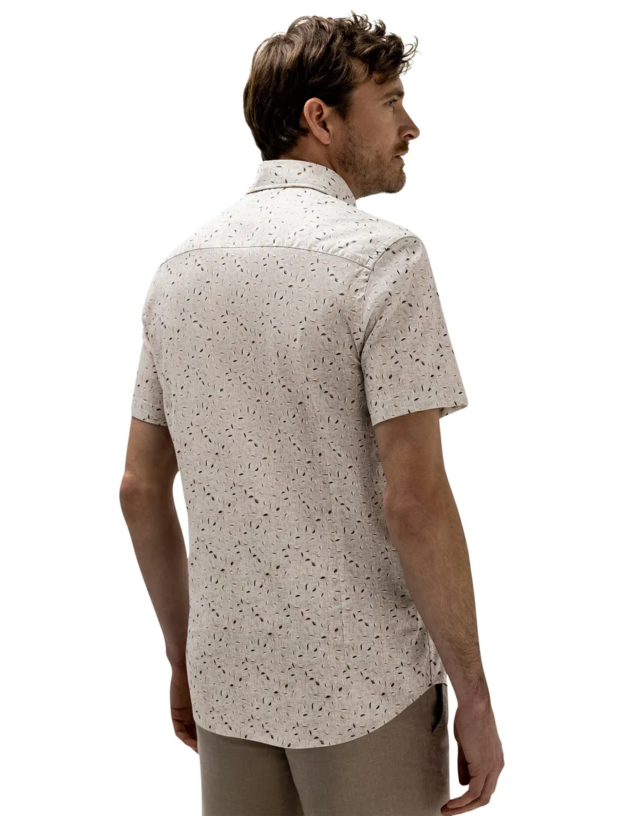 Beige overhemd State of Art geprint button down boord