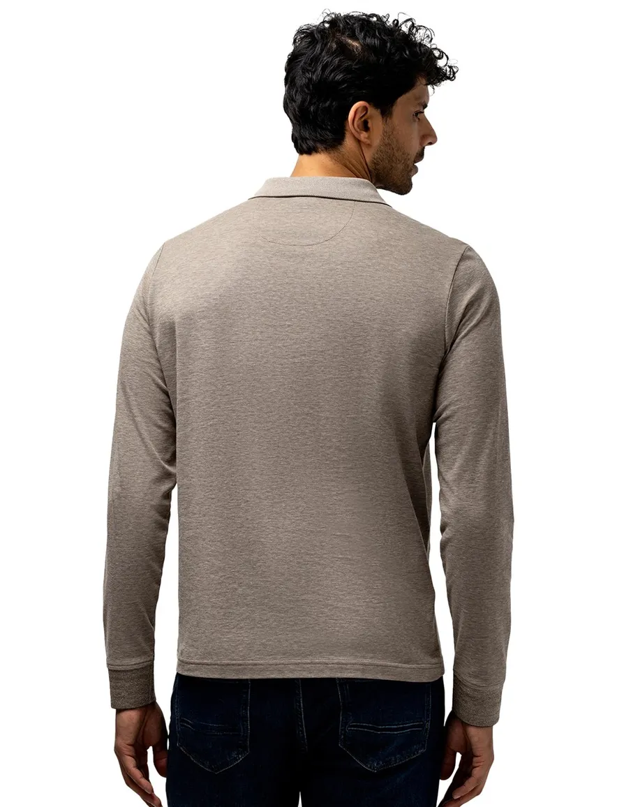 Lange mouw jersey polo bruin State of Art