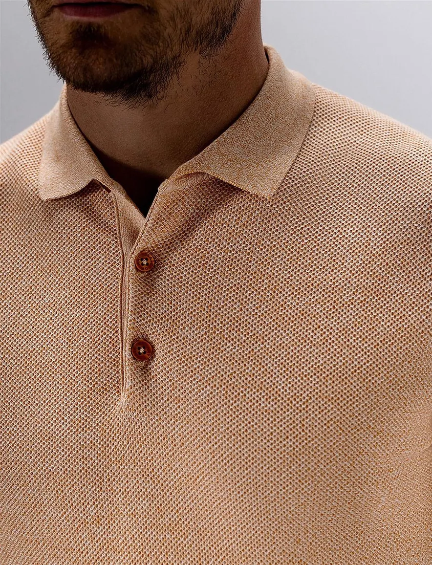 State of Art polo oranje jersey katoen gemeleerd