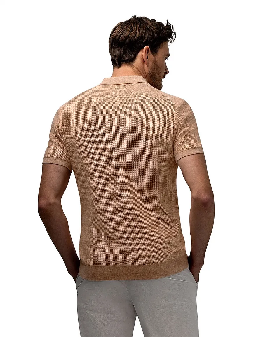 State of Art polo oranje jersey katoen gemeleerd