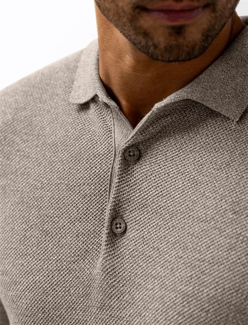 Grijs poloshirt State of Art Regular Fit korte mouw
