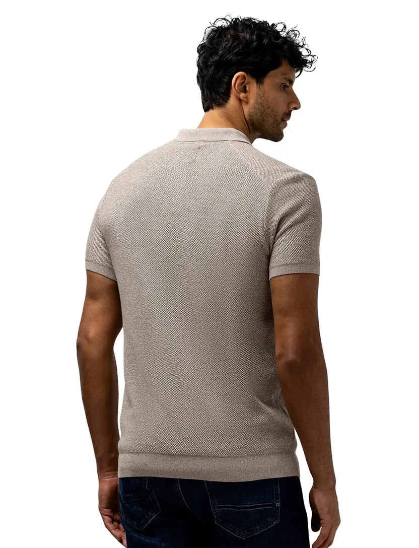 Grijs poloshirt State of Art Regular Fit korte mouw
