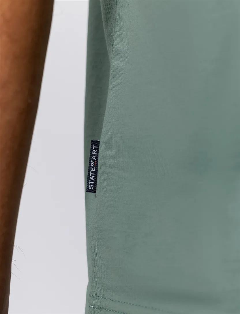 T-shirt State of Art zeegroen backprint normale fit