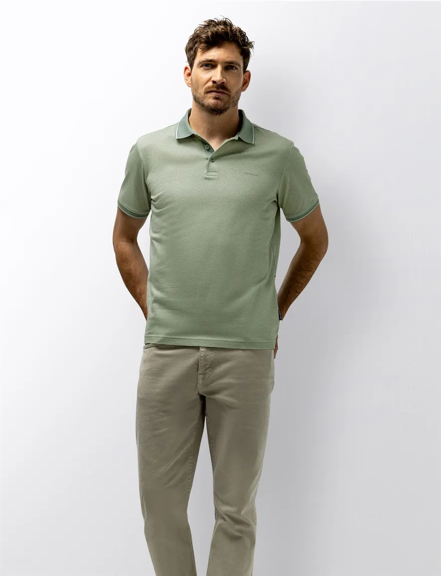 Poloshirt State of Art groen strepen