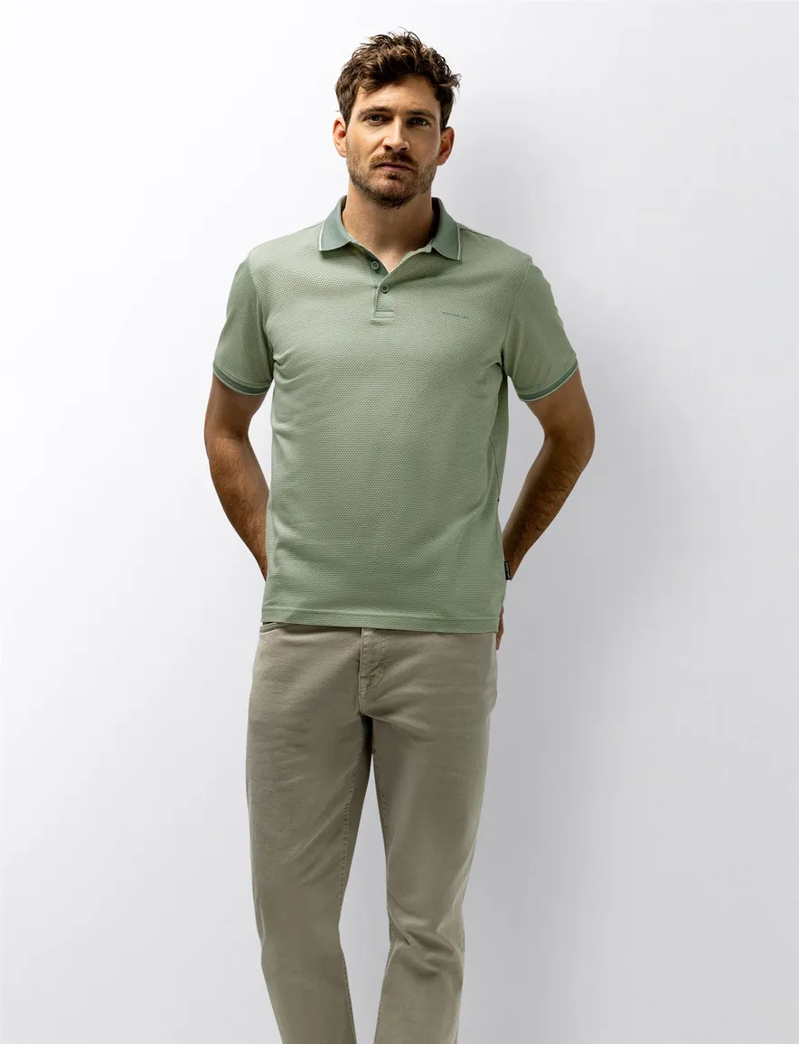 State of Art poloshirt groen katoen