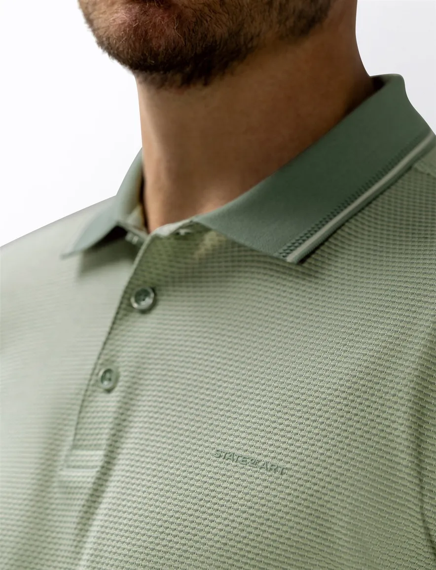 State of Art poloshirt groen katoen