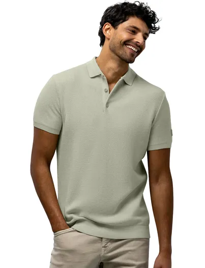 State of Art State of Art poloshirt groen 3 knopen