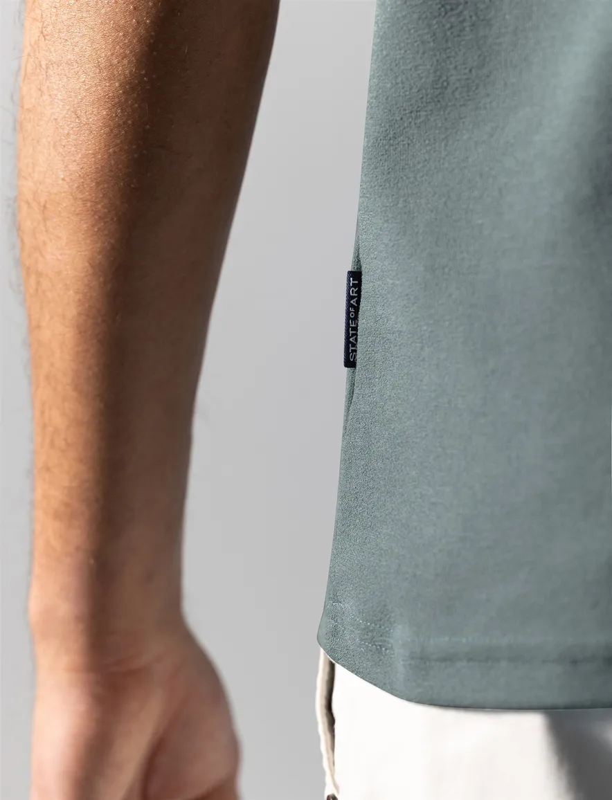 State of Art poloshirt met rits blauw