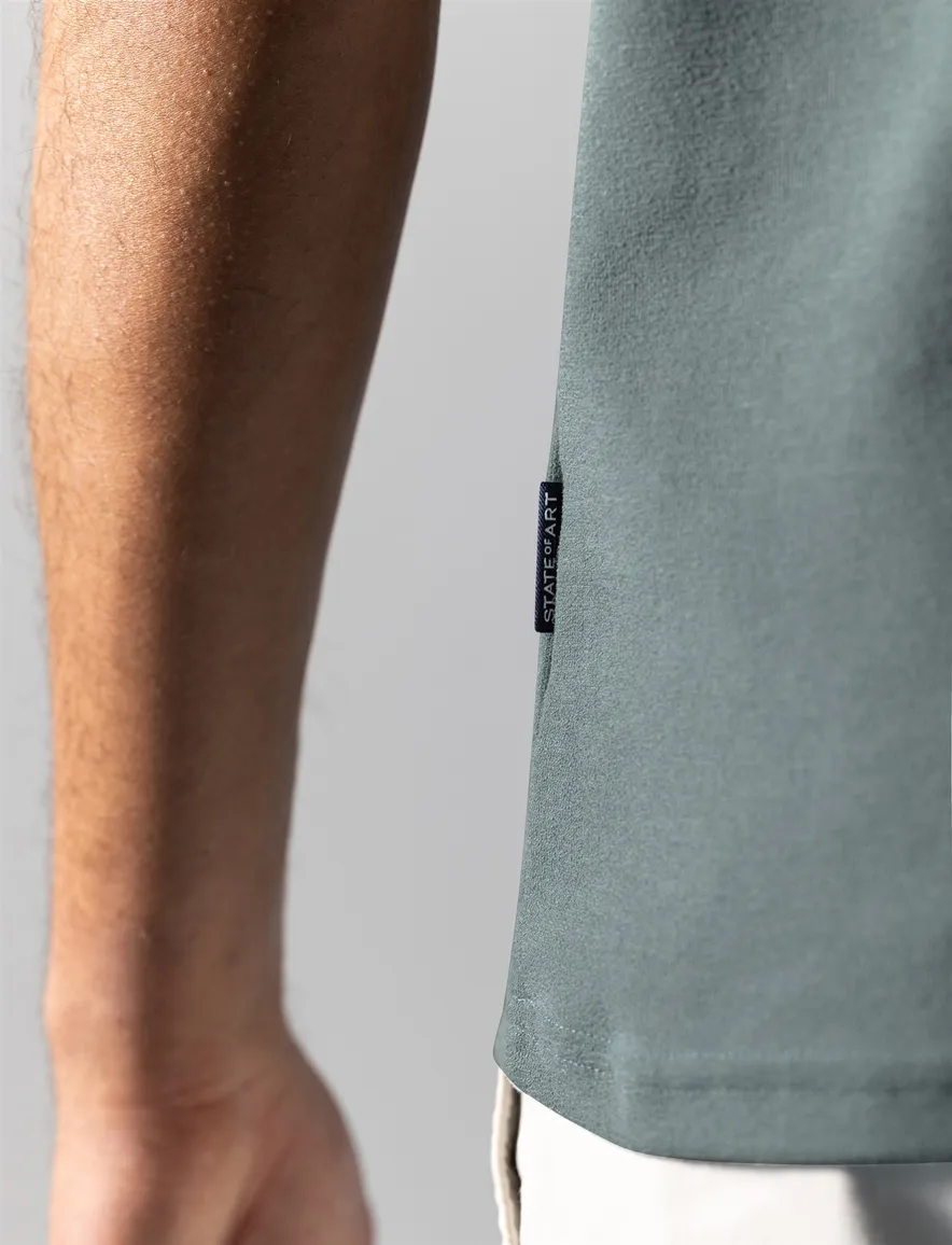 State of Art poloshirt met rits blauw