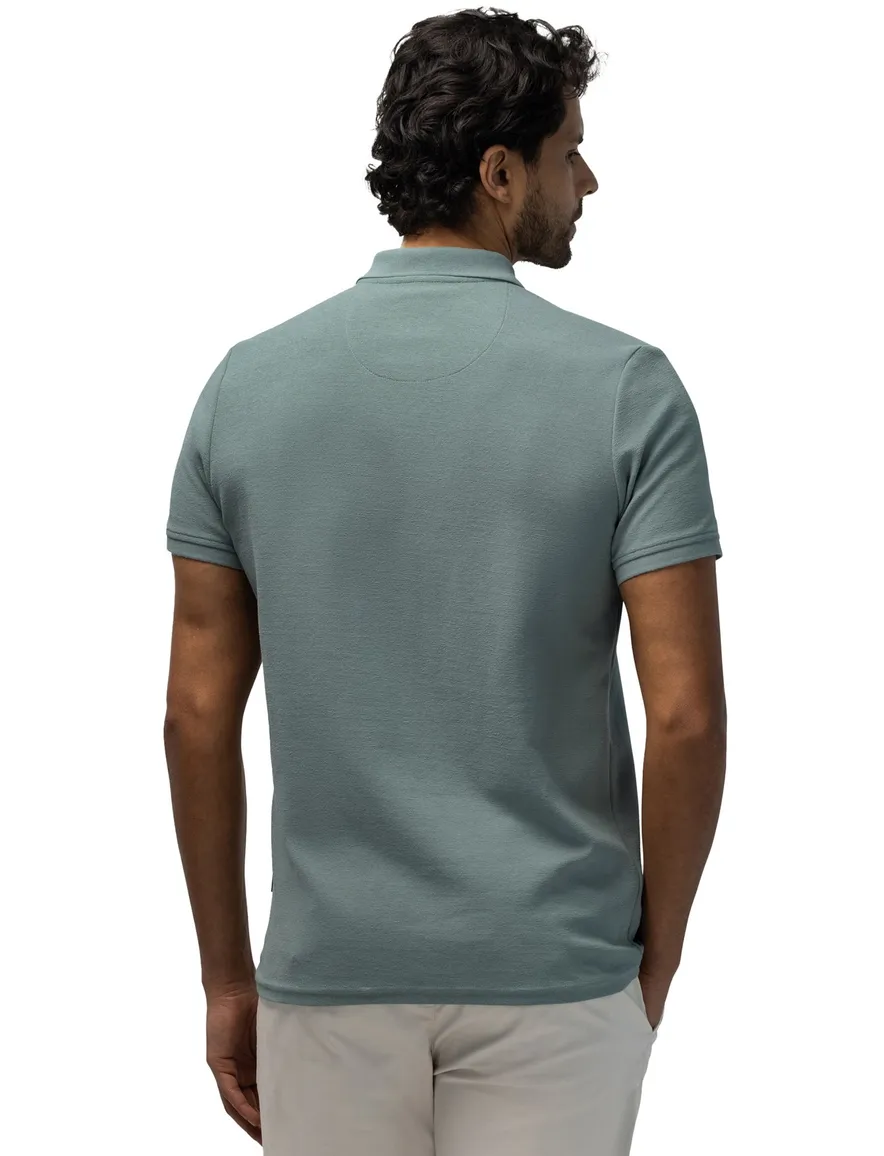 State of Art poloshirt met rits blauw