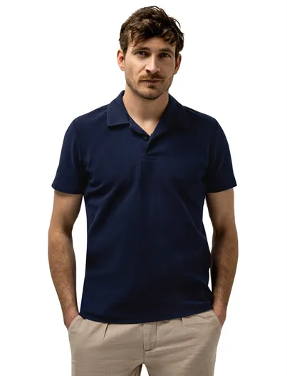 State of Art State of Art poloshirt donkerblauw 2 knoops
