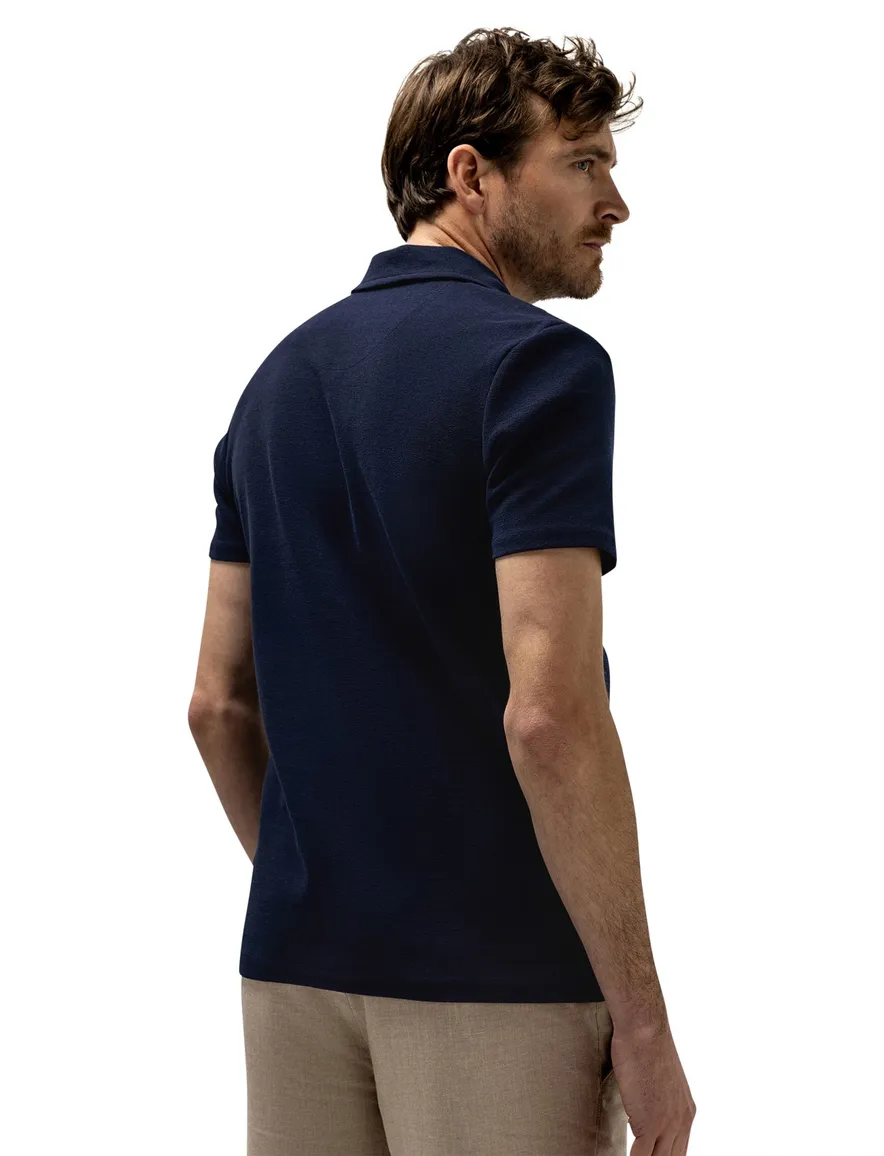 Donkerblauwe polo State of Art korte mouw