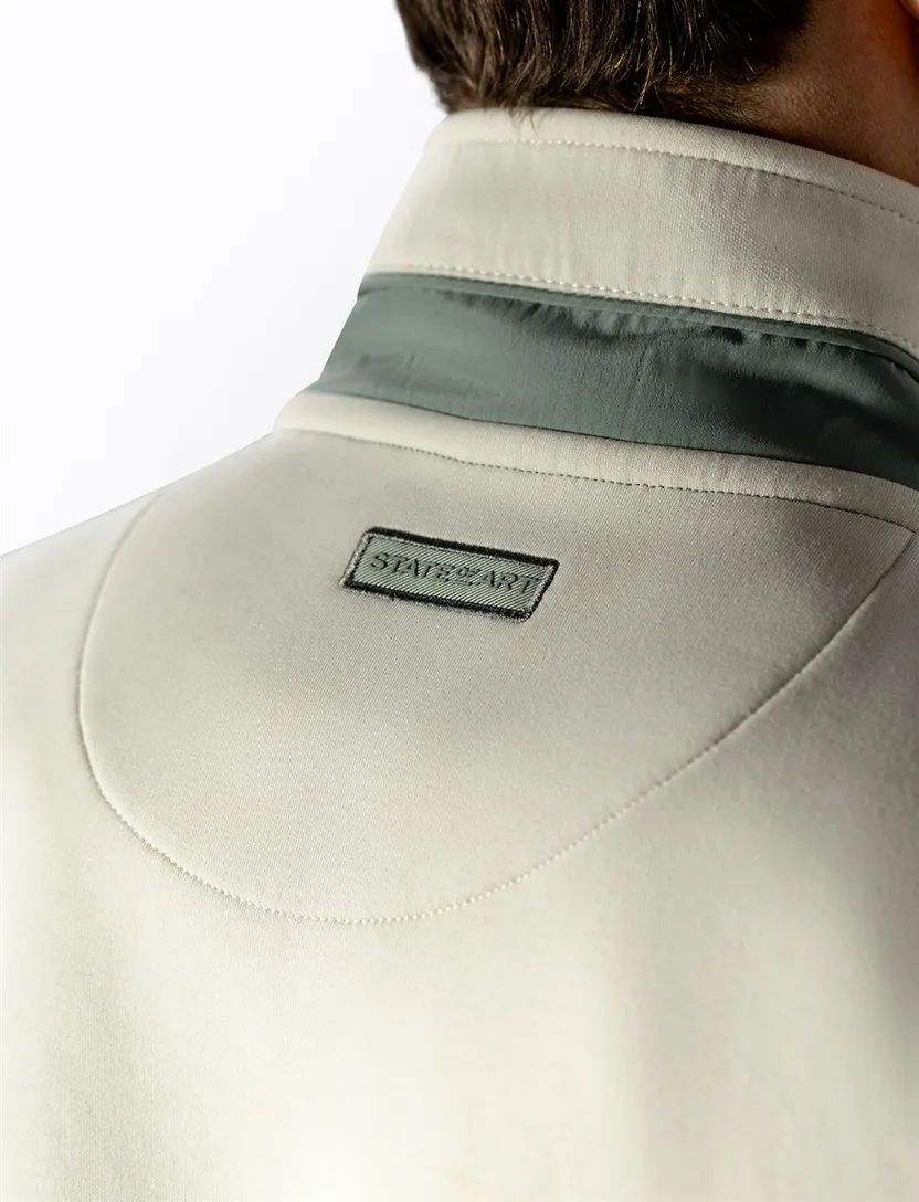 Vest State of Art beige groen normale fit rits
