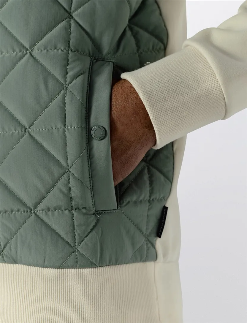 Vest State of Art beige groen normale fit rits