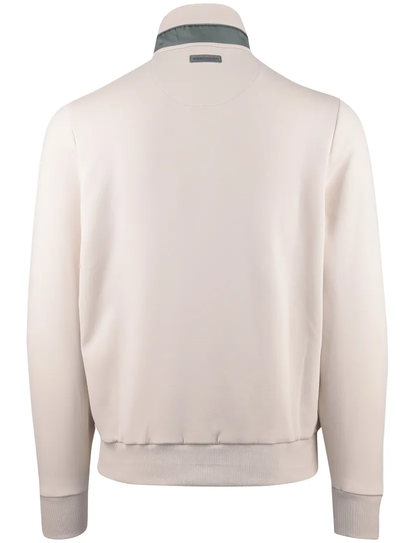 Vest State of Art beige groen normale fit rits