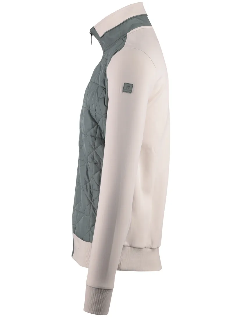 Vest State of Art beige groen normale fit rits