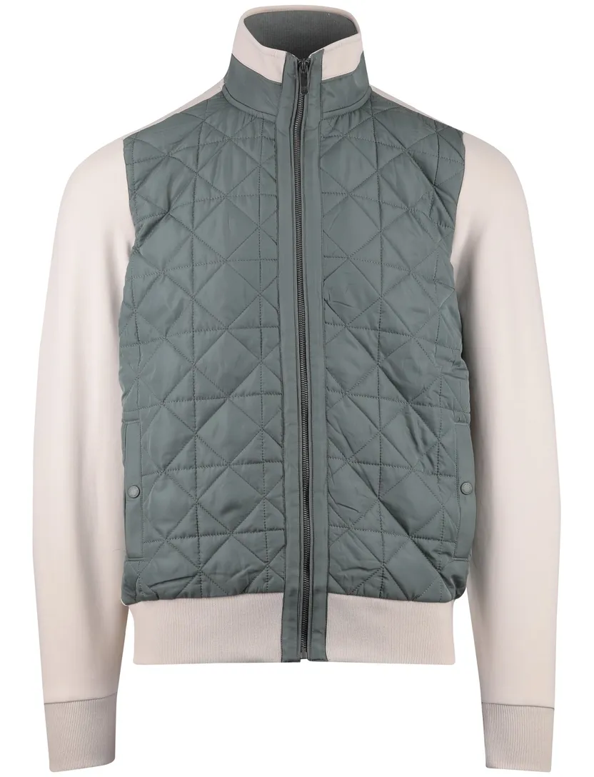 Vest State of Art beige groen normale fit rits