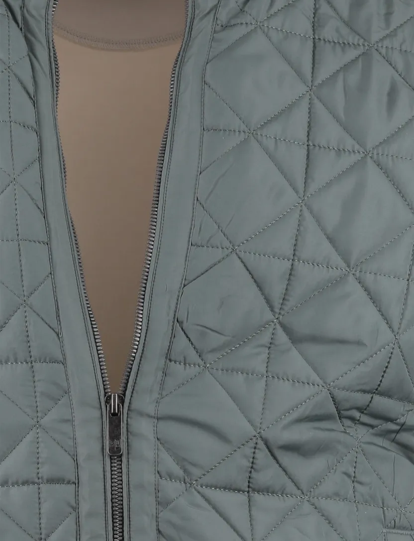 Vest State of Art beige groen normale fit rits