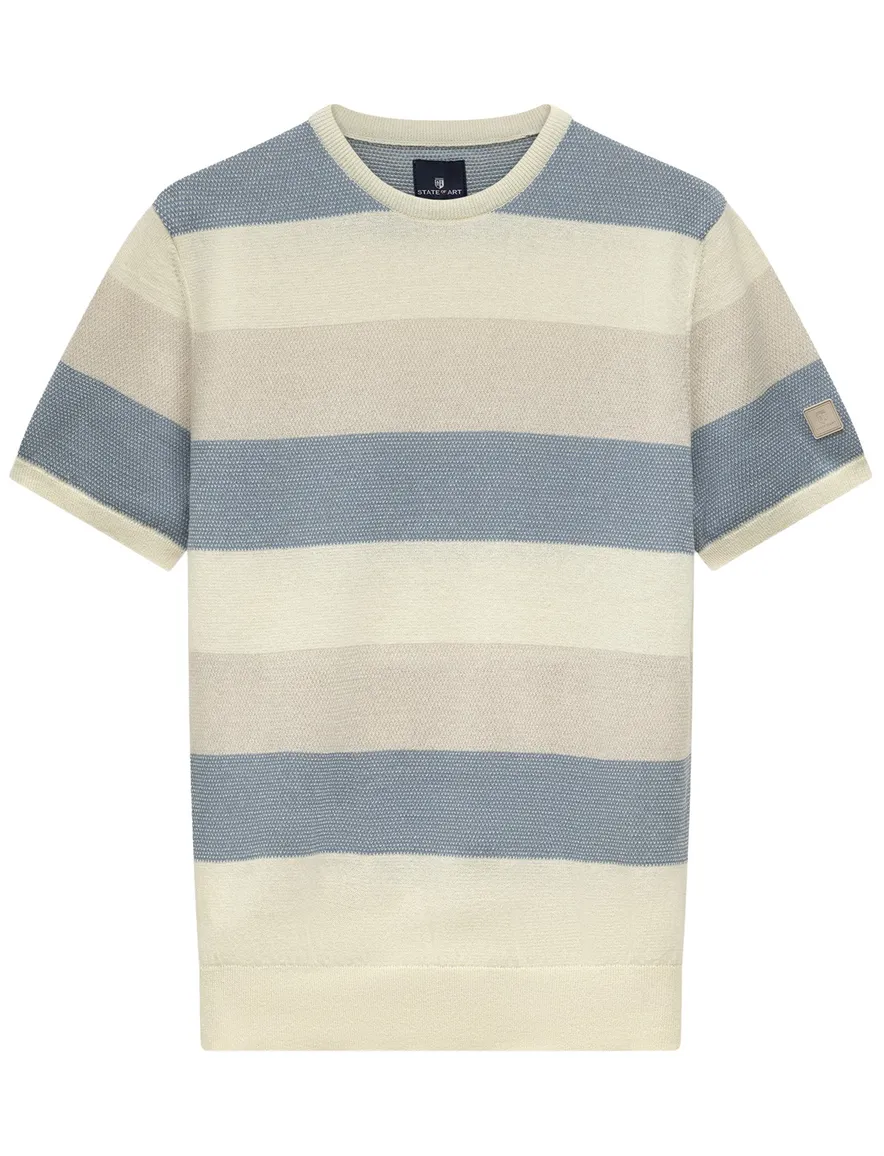 Regular gestreept fit T-shirt blauw State of Art