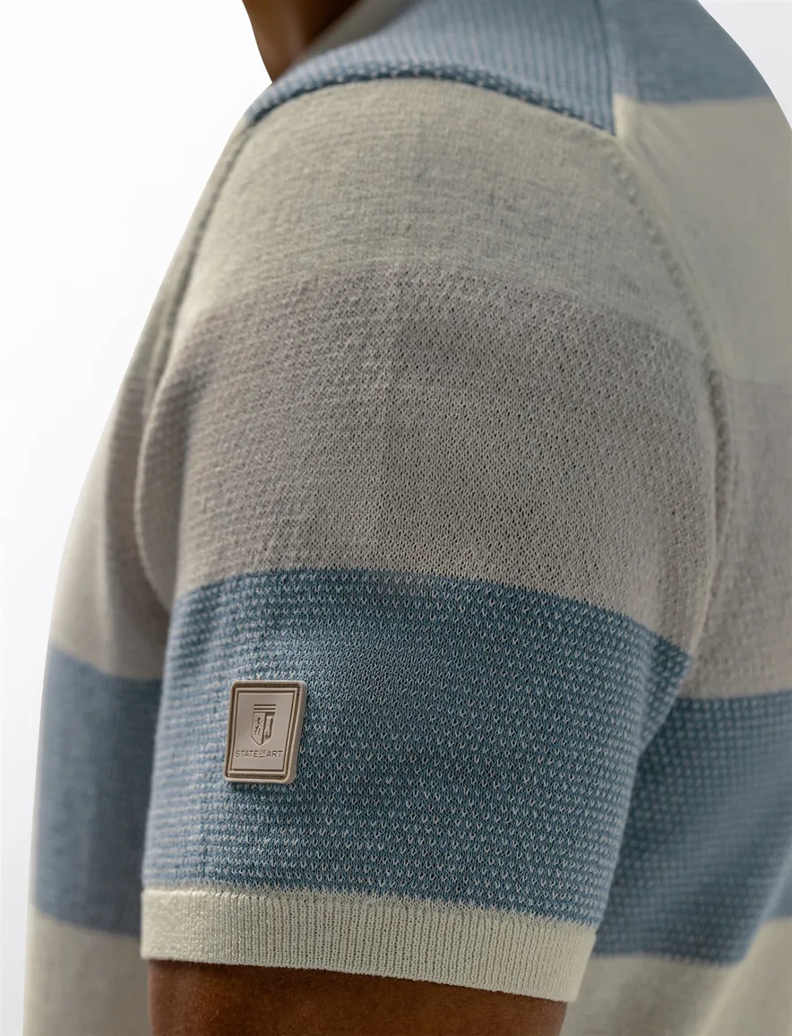 Regular gestreept fit T-shirt blauw State of Art