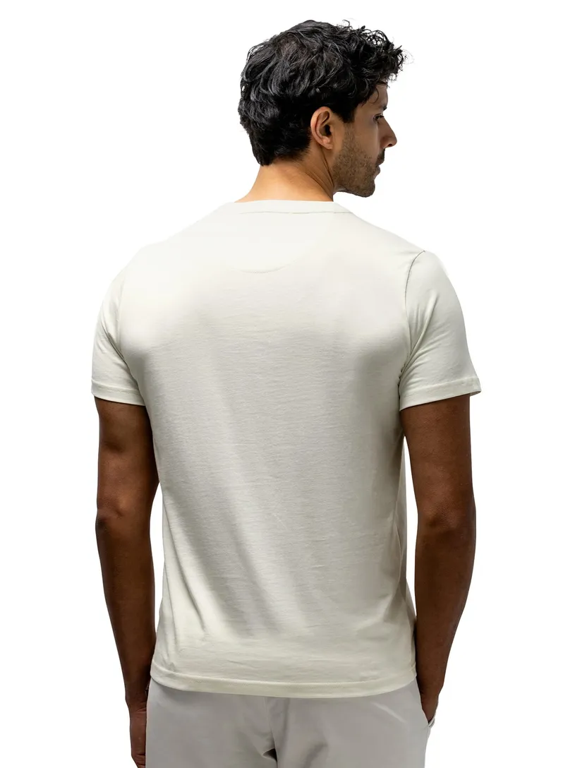 T-shirt State of Art creme met boord
