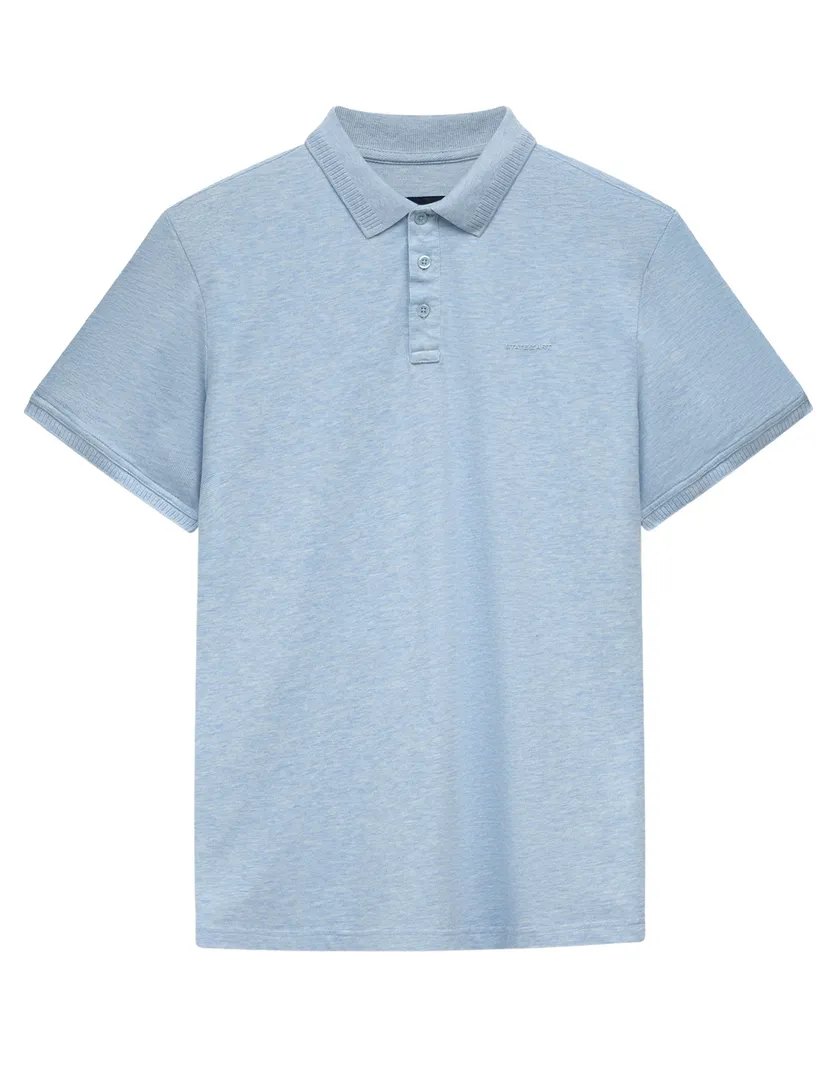 Korte mouw polo State of Art lichtblauw regular fit