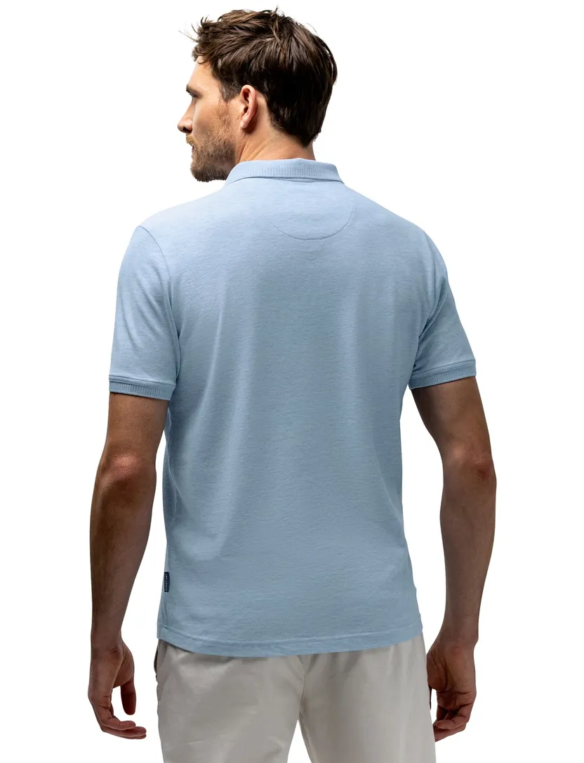 Korte mouw polo State of Art lichtblauw regular fit