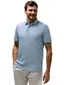 State of Art poloshirt lichtblauw linnenblend