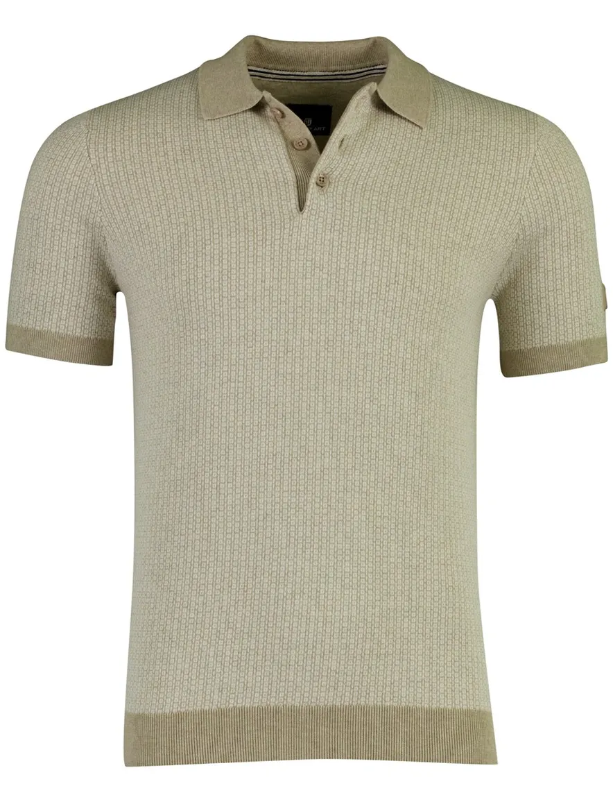 State of Art polo beige gebreide print