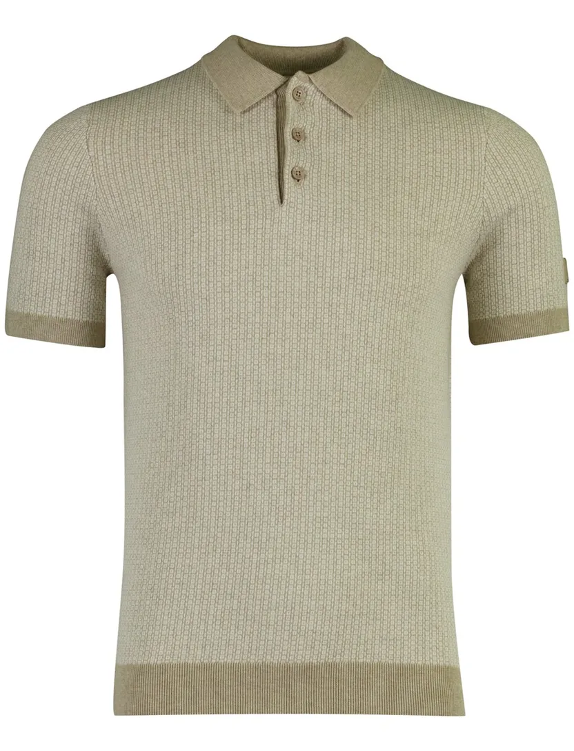 Polo beige printje State of art normale fit