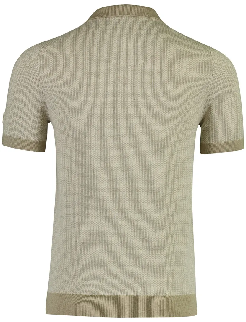 Polo beige printje State of art normale fit