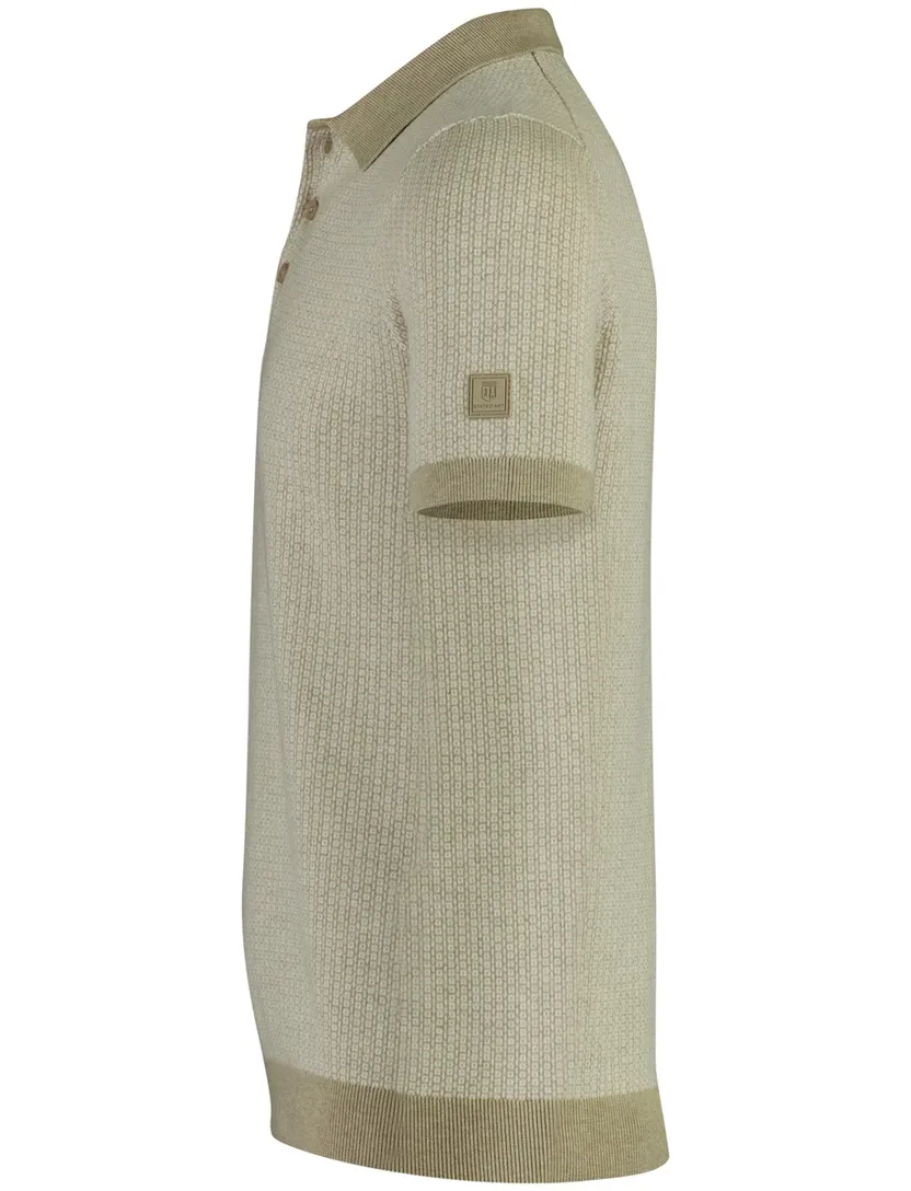 Polo beige printje State of art normale fit