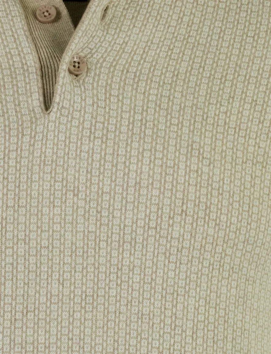 State of Art polo beige gebreide print