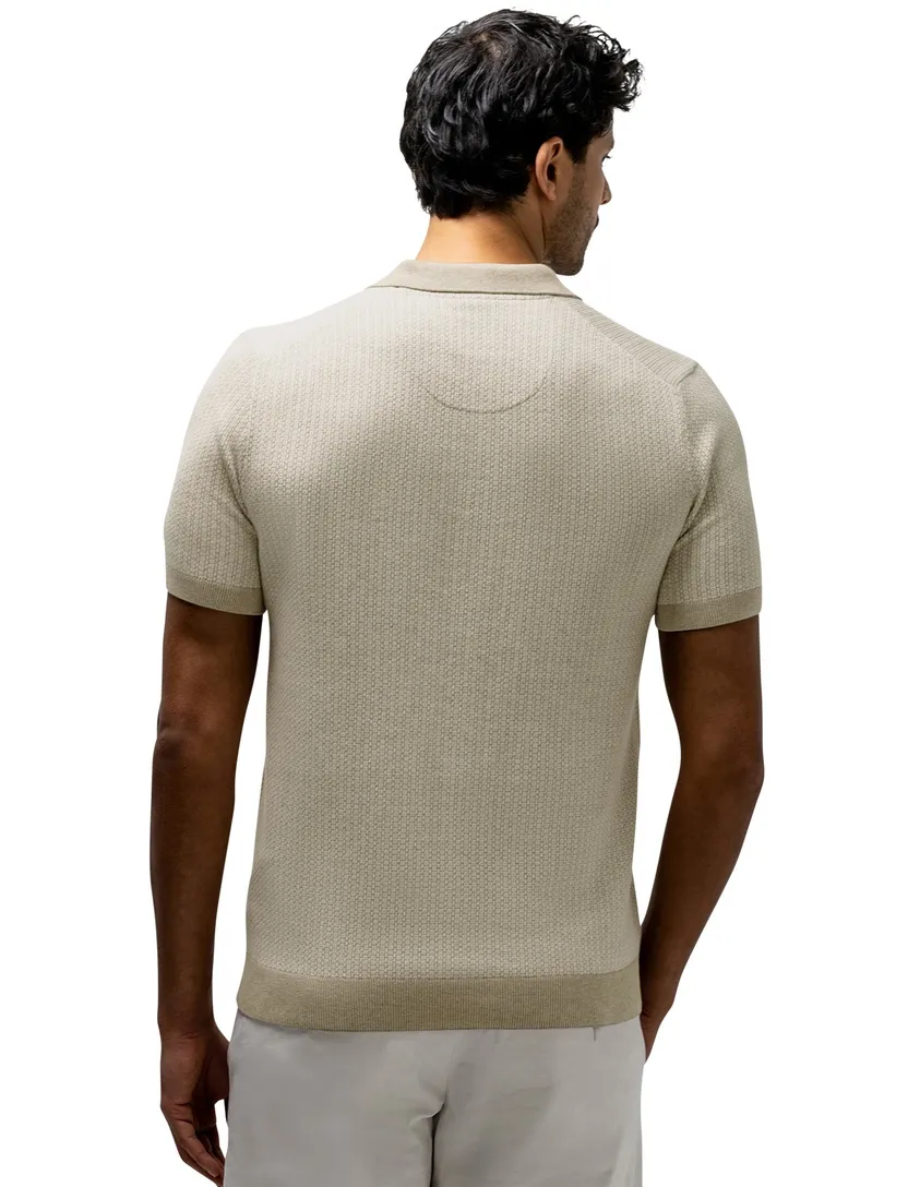 Polo beige printje State of art normale fit