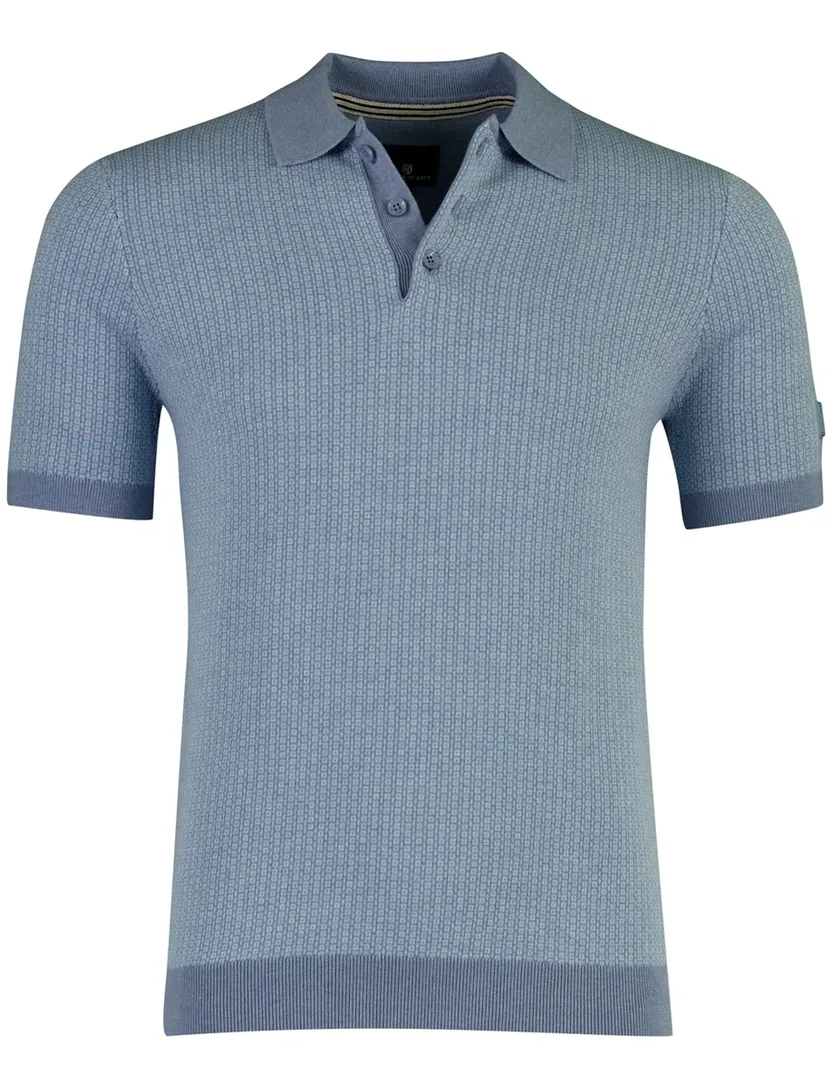 Polo blauw geprint normale fit State of art