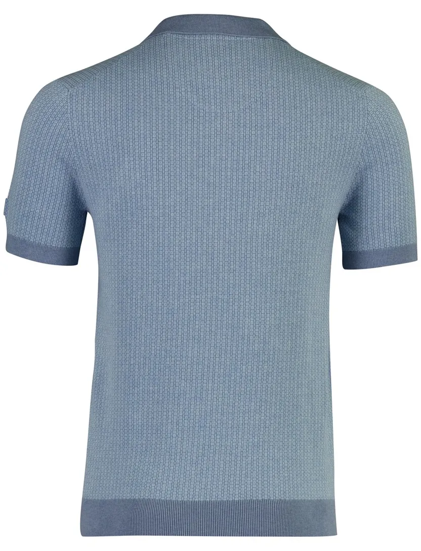 Polo blauw geprint normale fit State of art