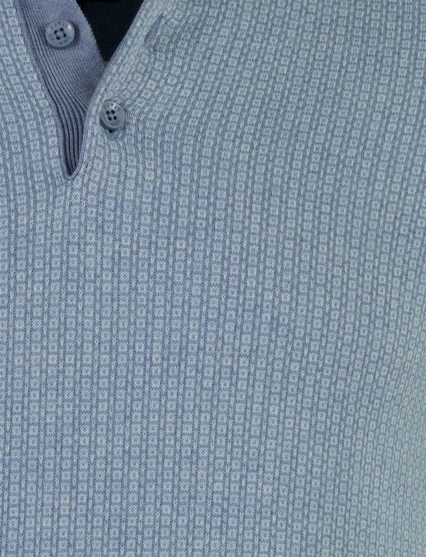Polo blauw geprint normale fit State of art