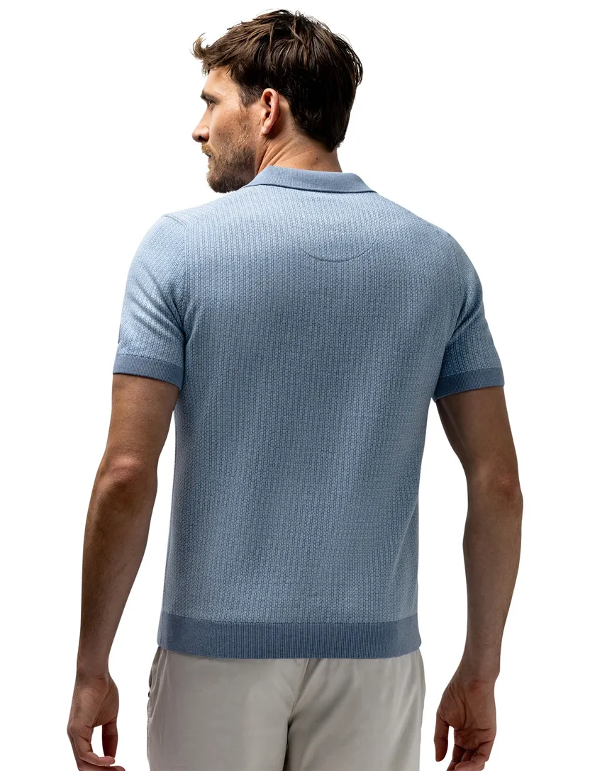 Polo blauw geprint normale fit State of art